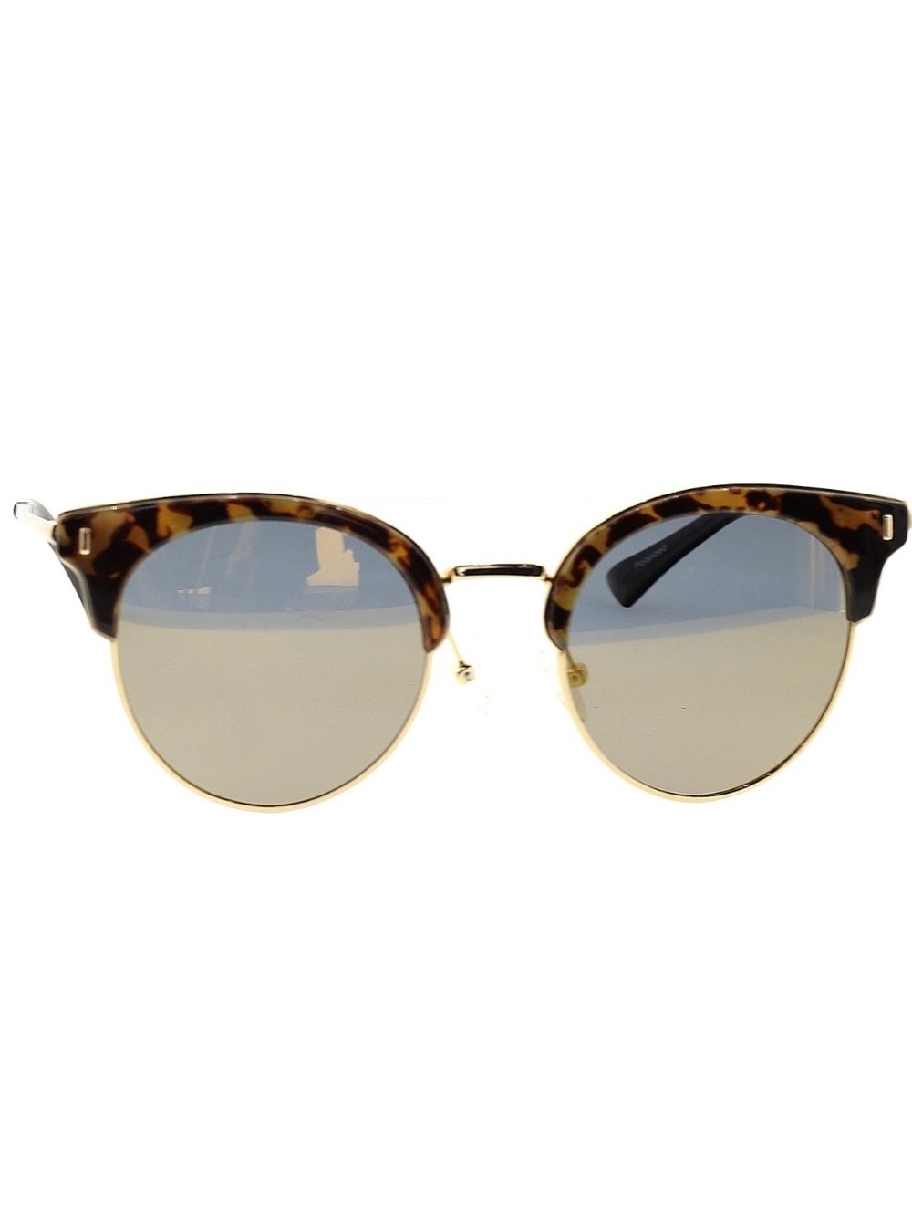 CRAMILO EYEWEAR Biloxi Half Frame Round Cat Eye Polarized Sunglasses